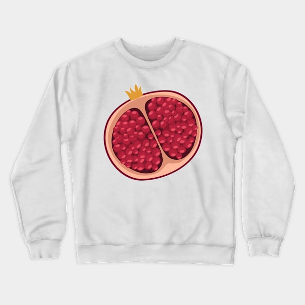 Delicious pomegranate, half exotic fruit illustration Crewneck Sweatshirt by KINKDesign